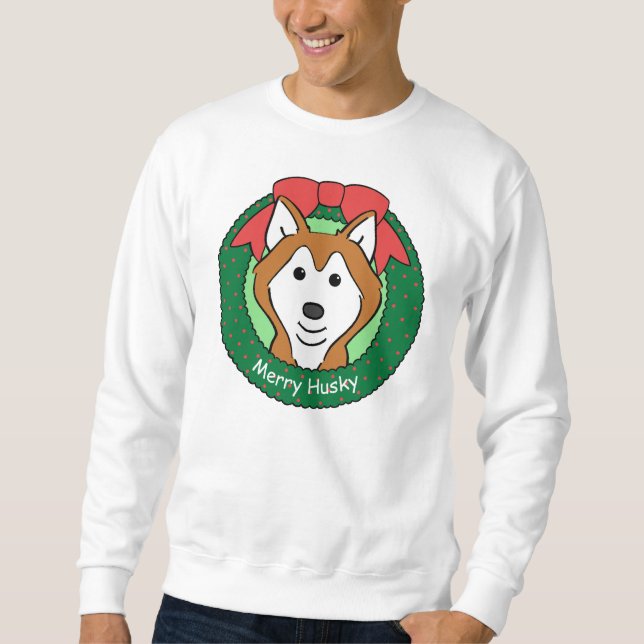 Siberian huskyjul sweatshirt (Framsida)