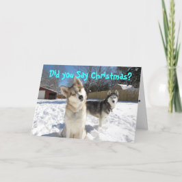 Siberian huskyjulkort helgkort
