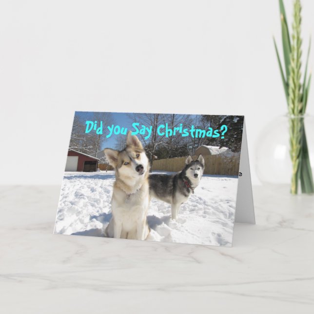 Siberian huskyjulkort helgkort (Framsida)
