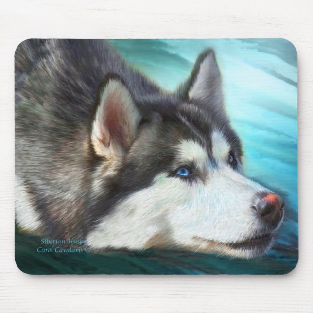 Siberian huskykonst Mousepad Musmatta (Framsidan)