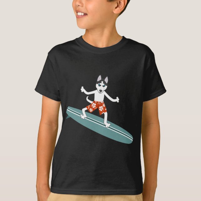 Siberian huskyLongboard surfare T-shirt (Framsida)