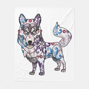 Siberian huskyullfilt fleecefilt