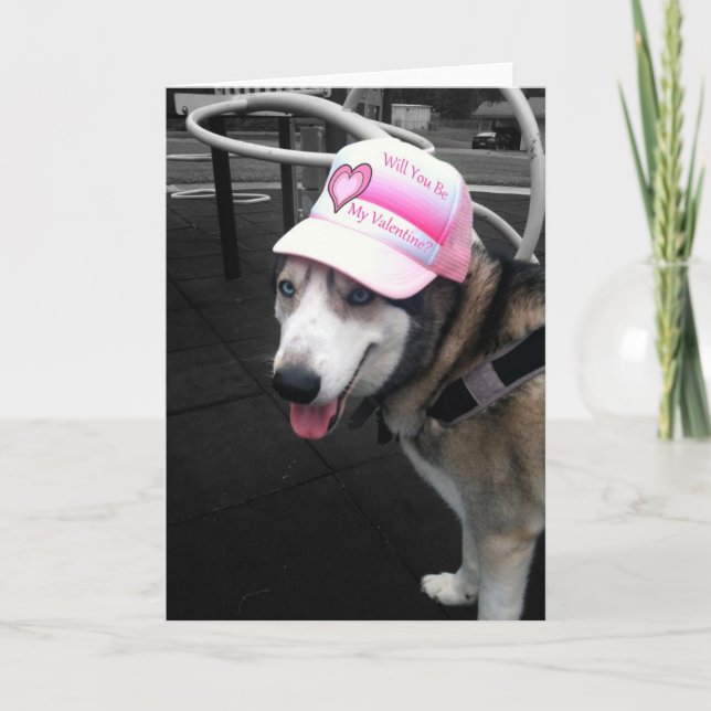 Siberian huskyvalentinkort helgkort (Framsida)