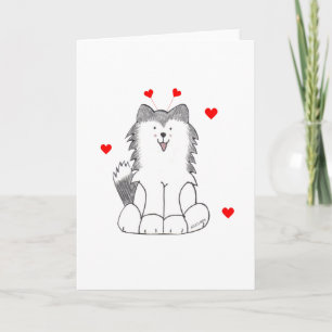 Siberian huskyvalentinöron helgkort