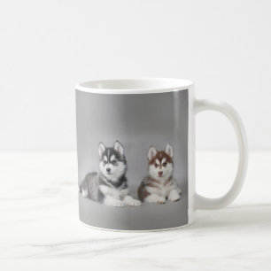 Siberian huskyvalpar kaffemugg