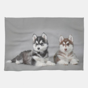 Siberian huskyvalpar kökshandduk