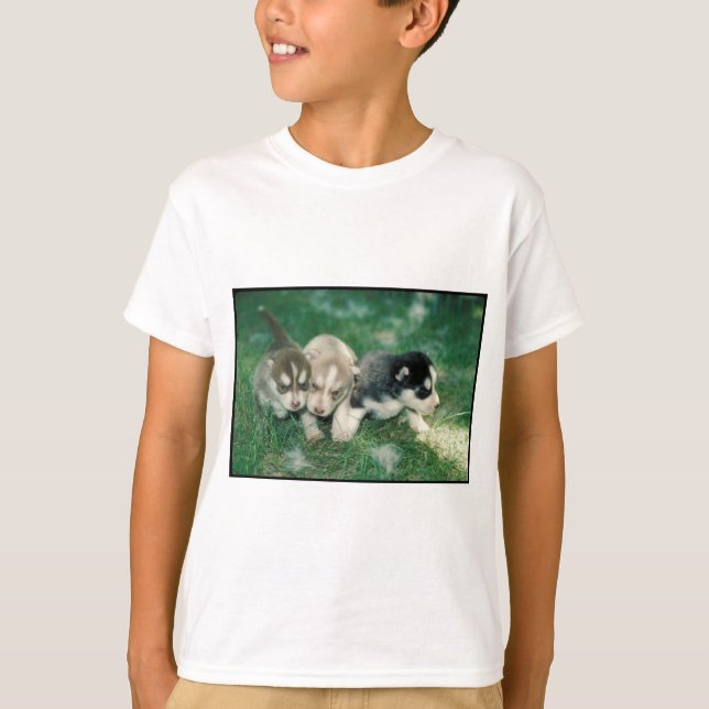 Siberian huskyvalpar t-shirt (Framsida)