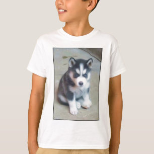 Siberian huskyvalpkonst tee shirt