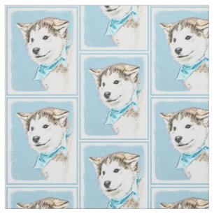 Siberian huskyvalpmålning - original- hundkonst tyg