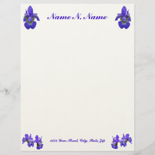Siberian Iris Letterhead Brevhuvud
