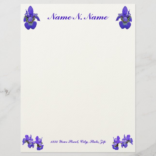 Siberian Iris Letterhead Brevhuvud (Framsida)