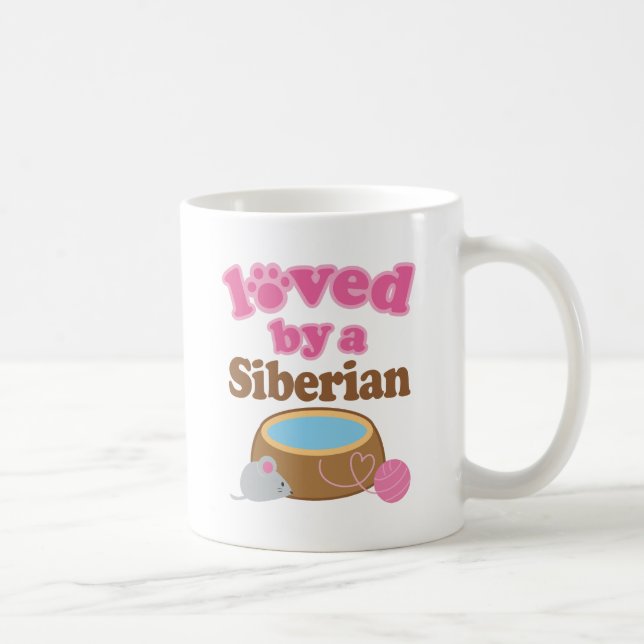 Siberian kattavel som älskas av en gåva kaffemugg (Höger)