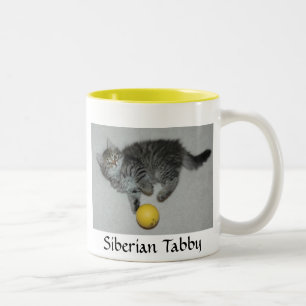 Siberian kattunge för Nikarl Tabby på muggen… Två-Tonad Mugg