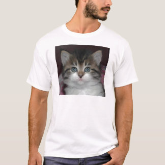 Siberian Tabby/vitkattunge T-shirt