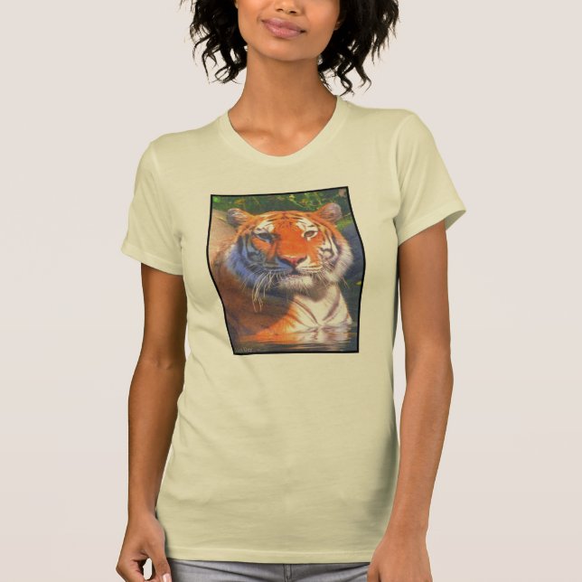 Siberian Tiger Dam skuldtröja T Shirt (Framsida)
