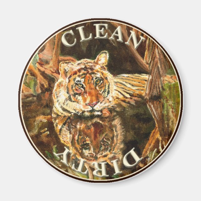 Siberian Tiger Dishwasher Magnet (Framsidan)