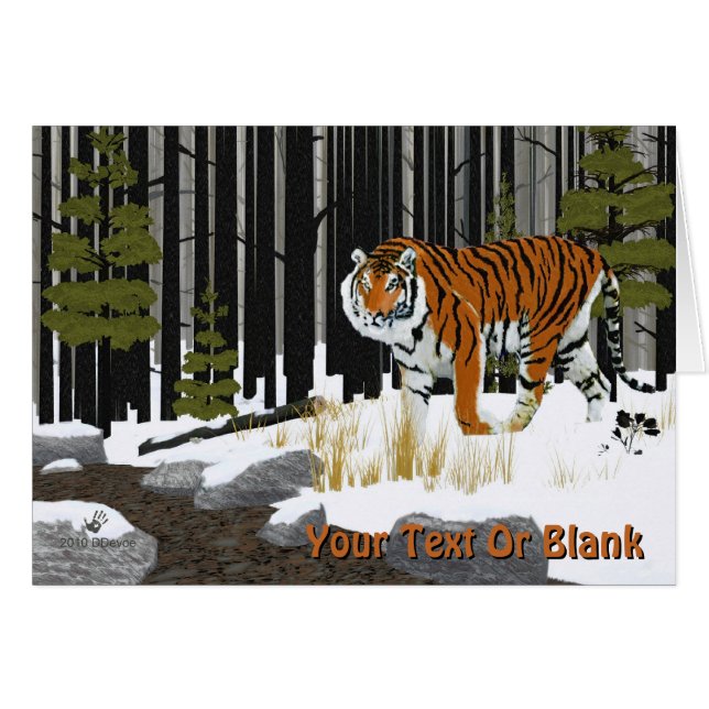 Siberian Tiger Hälsningskort (Framsidan Horizontal)