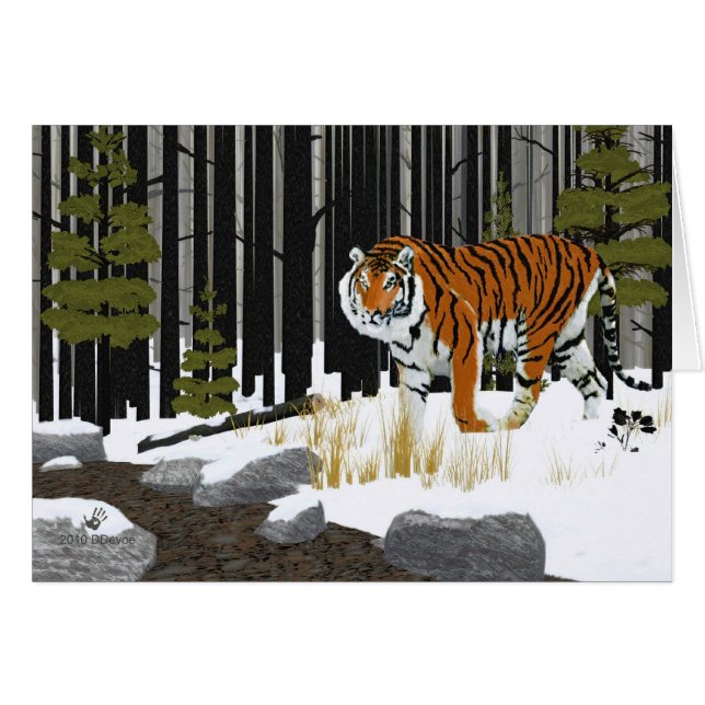 Siberian Tiger Hälsningskort (Framsidan Horizontal)