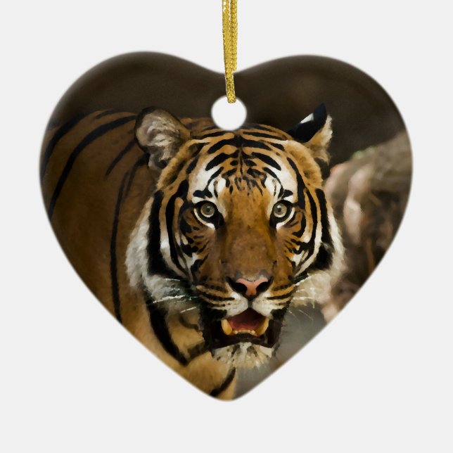 Siberian Tiger Julgransprydnad Keramik (Framsidan)