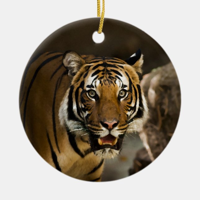 Siberian Tiger Julgransprydnad Keramik (Framsidan)