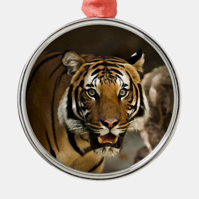 Siberian Tiger Julgransprydnad Metall (Framsidan)