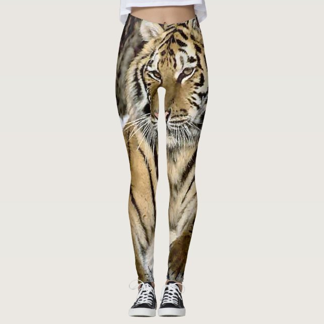 Siberian tigerälskare för djurliv leggings (Framsida)