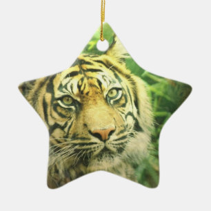 Siberian tigerprydnad julgransprydnad keramik