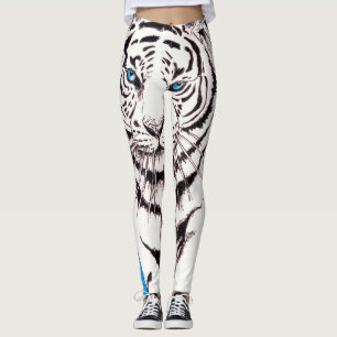 Siberian tigersugga för vit leggings