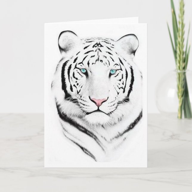 Siberian White Tiger Kort (Framsida)
