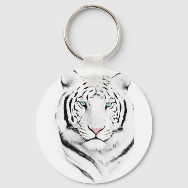 Siberian White Tiger Nyckelring (Framsida)