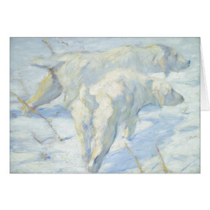 Siberianhundar i snön hälsningskort