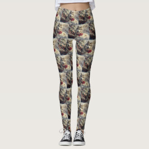Siberisk Huskhund Jul Festlig Leggings