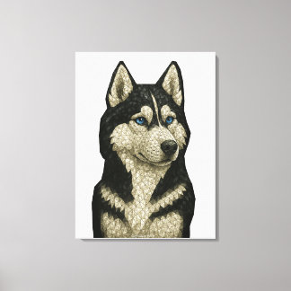 Siberisk Husky-ädelsten Canvastryck