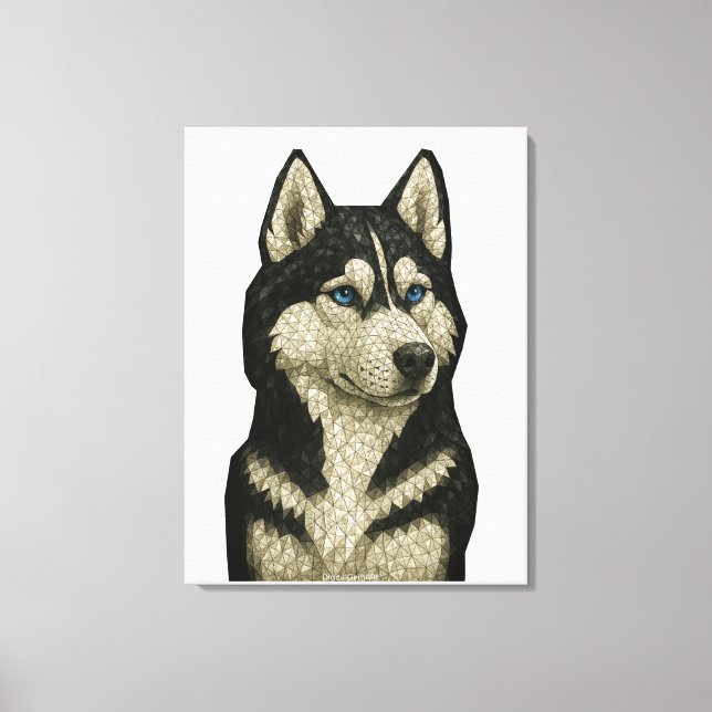 Siberisk Husky-ädelsten Canvastryck (Framsida)