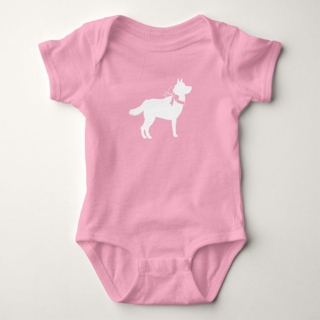 Siberisk Husky Baby Shower T Shirt (Framsida)