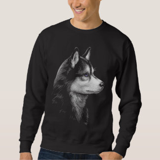 Siberisk Husky Färgade Ögon Djurrättigheter Lång Ärmad Tröja