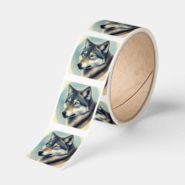 Siberisk Husky Fyrkantigt Klistermärke