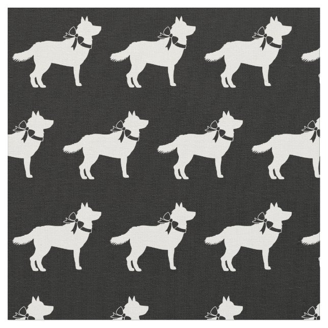 Siberisk Husky Hund Silhuett Husdjur Tyg (Närbild)