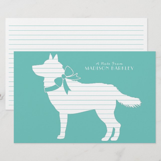Siberisk Husky Hund Valp Malamut Brevpapper (Fram/baksida)