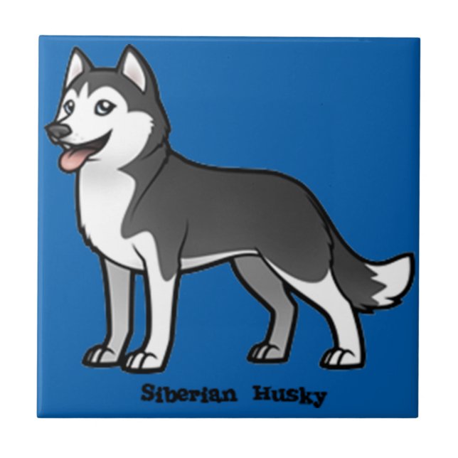 Siberisk husky kakelplatta (Framsidan)
