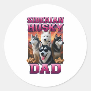 Siberisk Husky Kopiera Kopiera Kopiera Runt Klistermärke