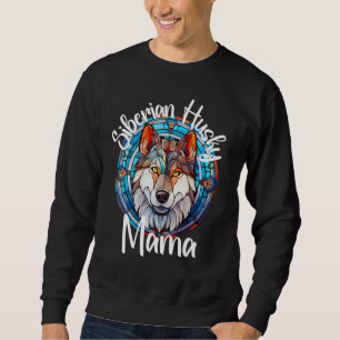 Siberisk Husky Mamma Hund Mor Valp Färgglada Husdj Lång Ärmad Tröja