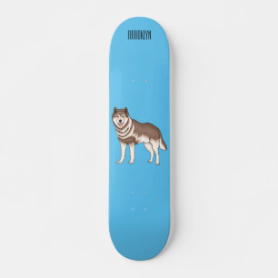 Siberisk husky serieillustration mini skateboard bräda 18,5 cm