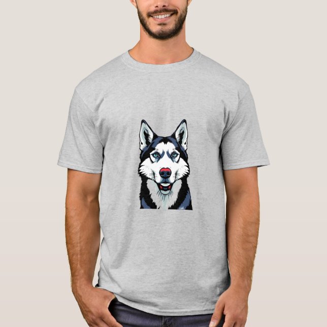 Siberisk Husky T Shirt (Framsida)
