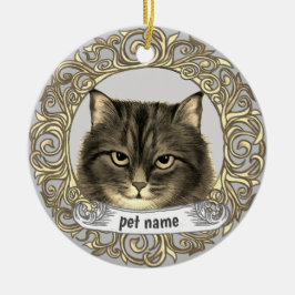 Siberisk katt minnesornament julgransprydnad keramik