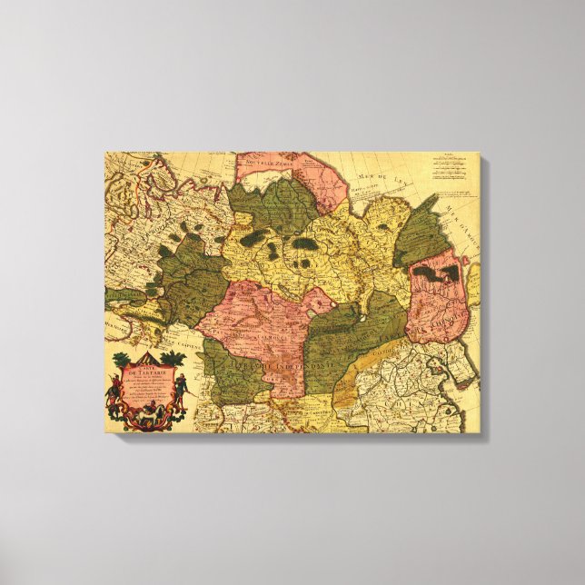 Sibirien, RysslandPanoramisk MapSibirien, Ryssland Canvastryck (Framsida)