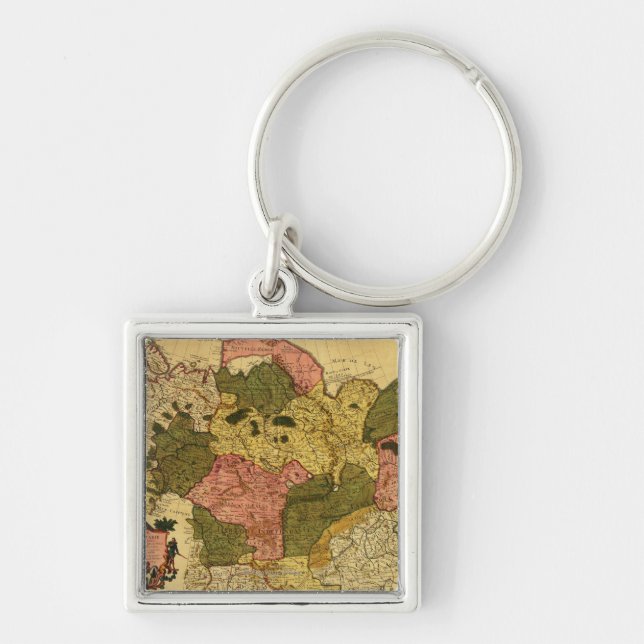 Sibirien, RysslandPanoramisk MapSibirien, Ryssland Fyrkantig Silverfärgad Nyckelring (Framsidan)