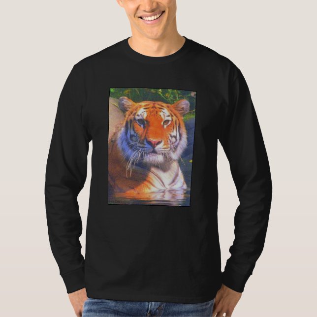 Sibirien Tiger Vuxen T-shirt med lång Sleeve (Framsida)