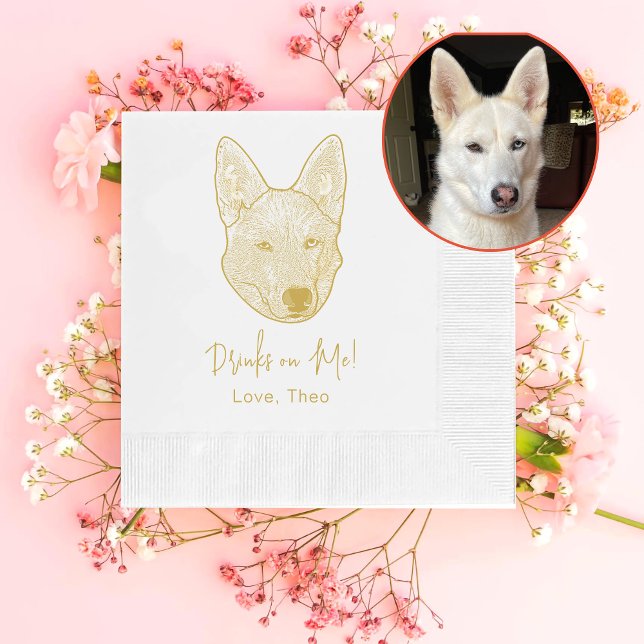 Sibirisk Husky Hund Personlig Dryck På Mig Pappersservett (Skapare uppladdad)