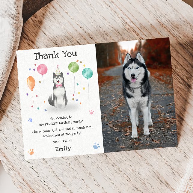 Sibirisk Husky Valp Födelsedags Kort för Tacksamhe (Skapare uppladdad)